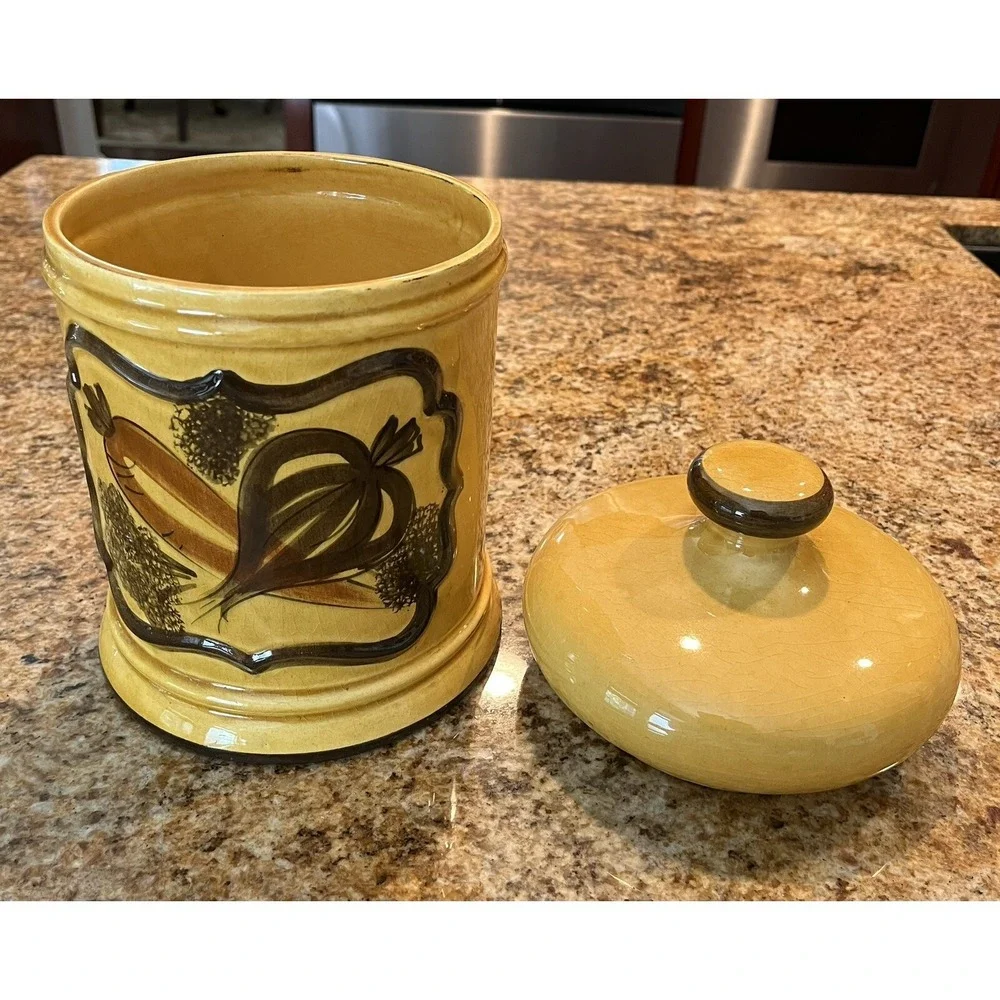 VTG Cookie Jar Canister California LOS ANGELES POTTERIES USA Hand Painted 1962